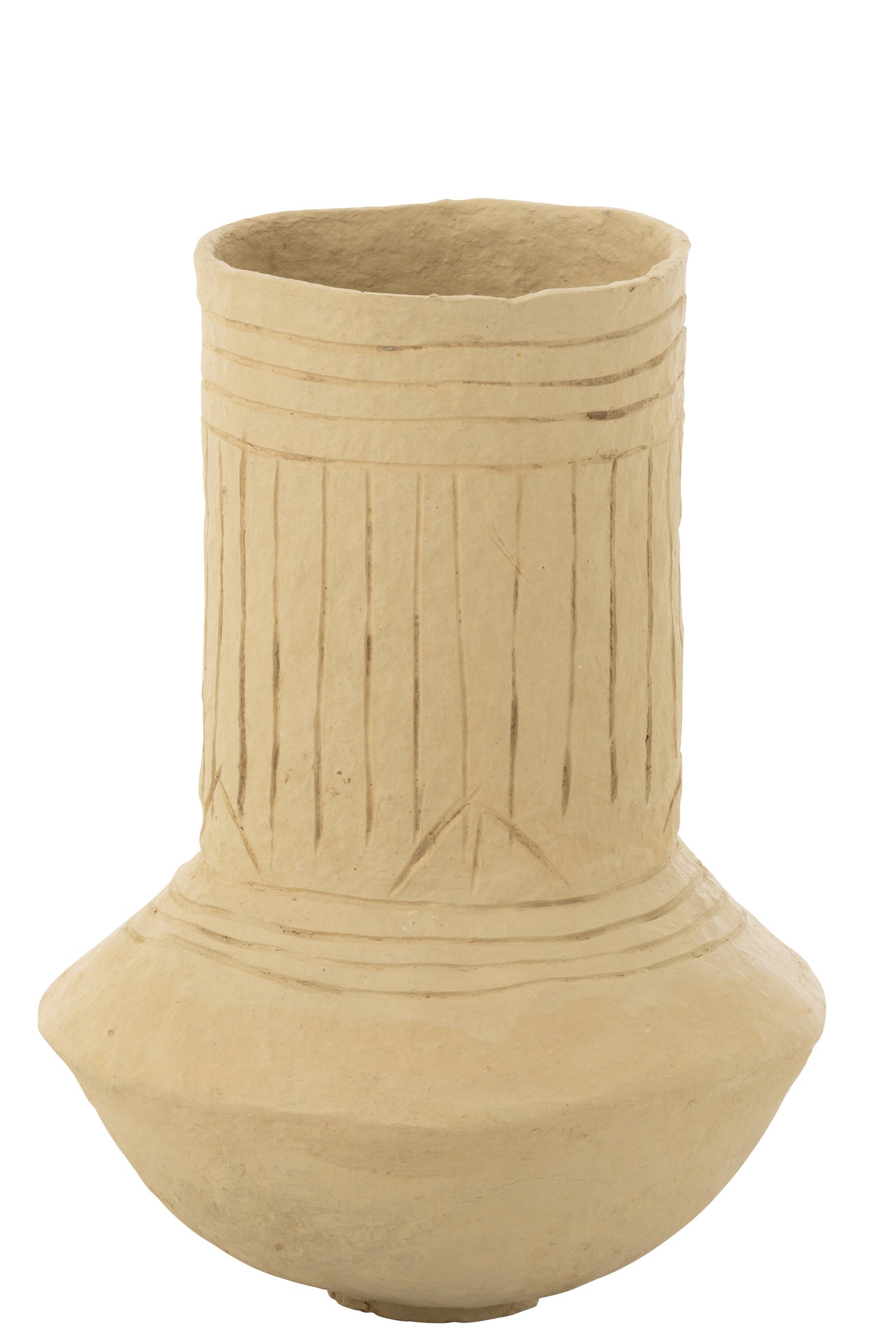 J-Line bloempot - papier maché - naturel - 60 cm hoog