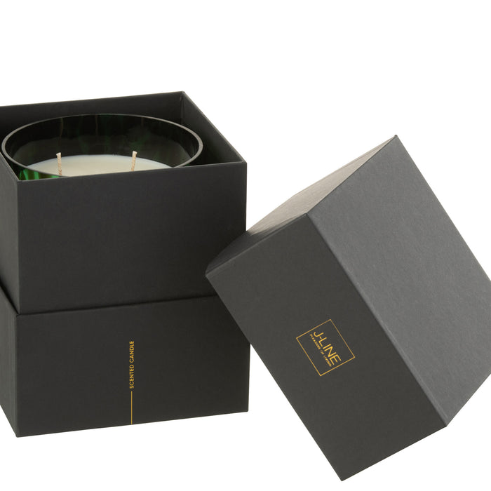 J-Line geurkaars Noa - Sandalwood - glas - groen - medium - 68U