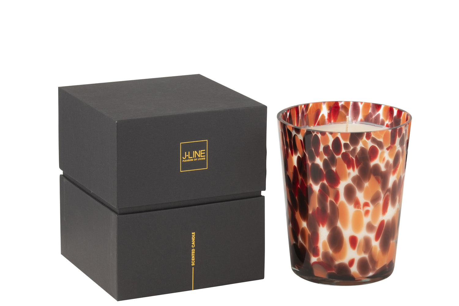 J-Line geurkaars Noa - glas - rood|mix - medium - 68U