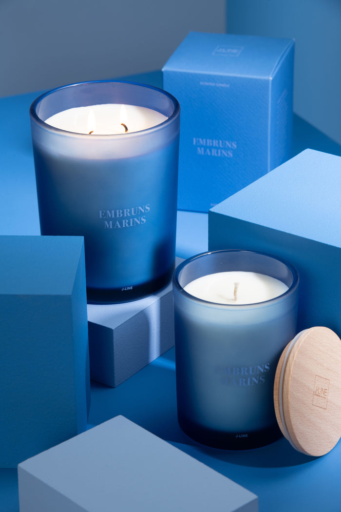 J-Line geurkaars Accords Essentiels - Embruns Marins - blauw - 52U