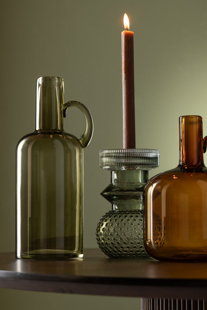 J-Line vaas 1 handvat - glas - bruin