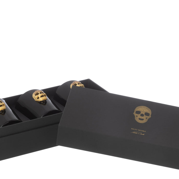 J-Line geurkaarsen Doodskop - nuit noir - 16U - doos van 3