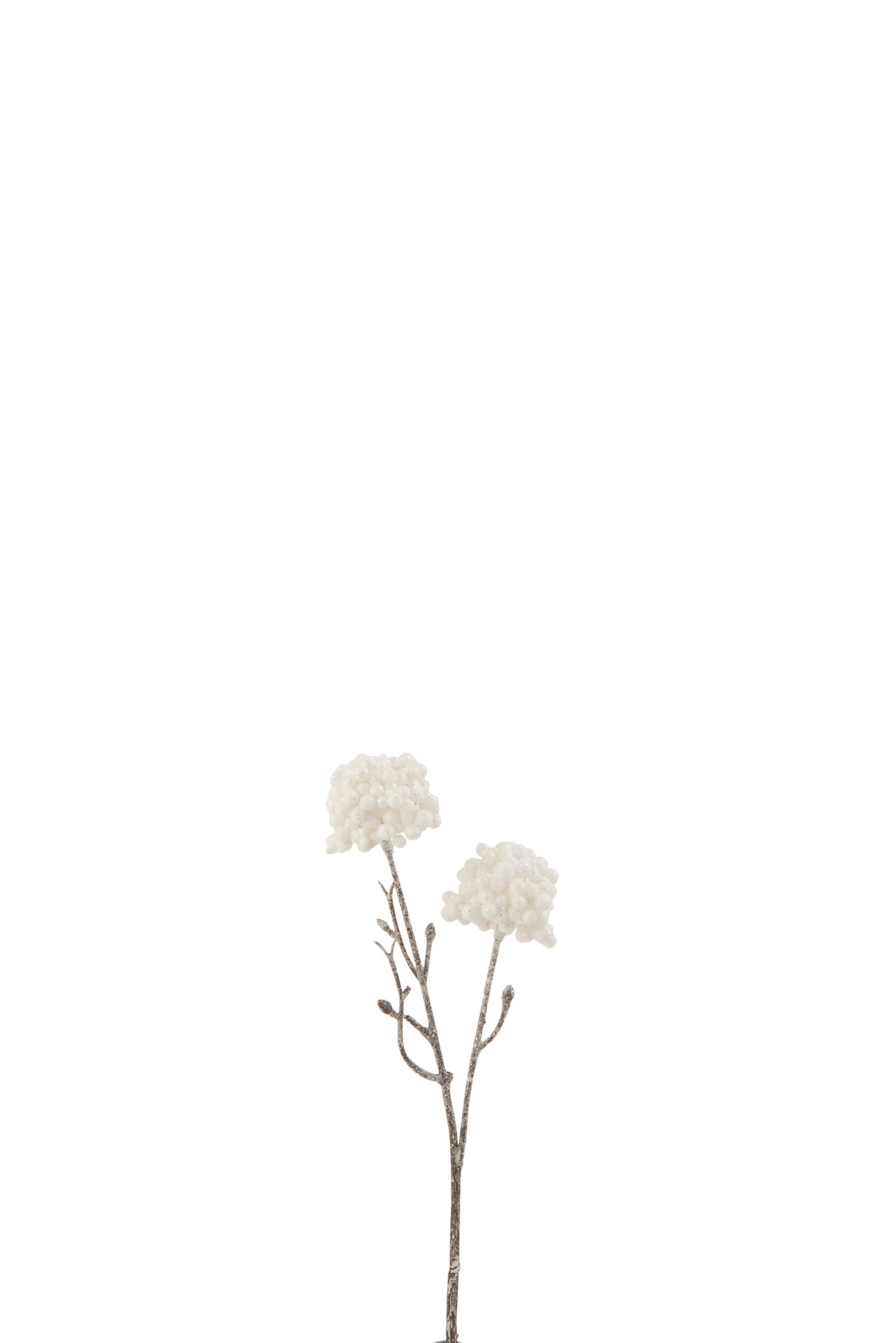 J-Line tak Pompom Glitter - kunststof - wit - small - 36 stuks