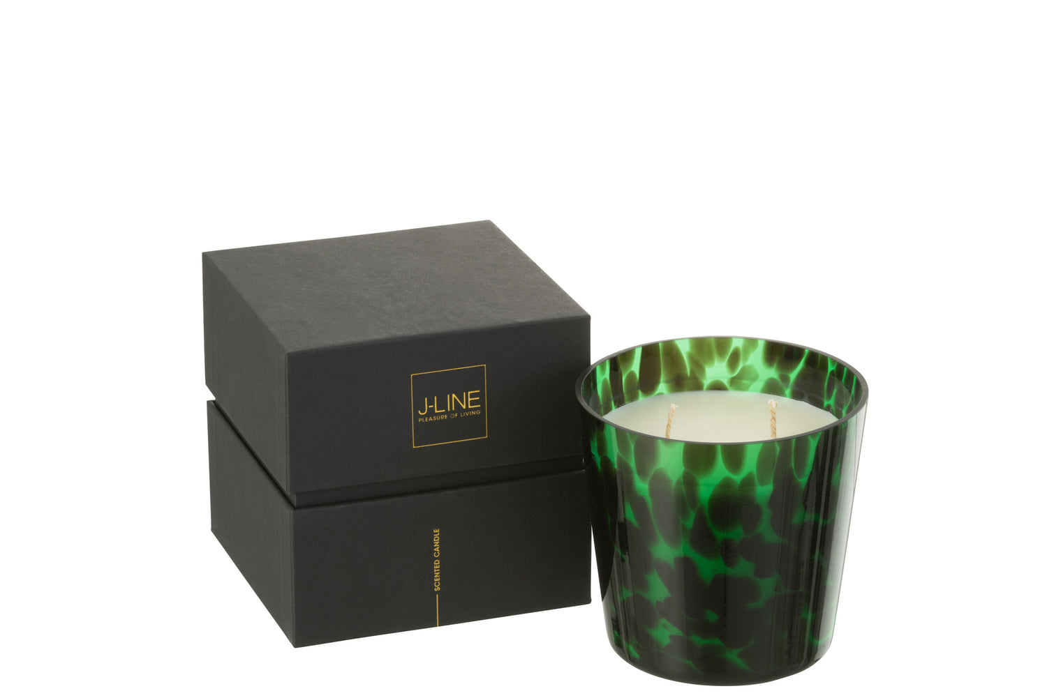 J-Line geurkaars Noa - Sandalwood - glas - groen - small - 50U