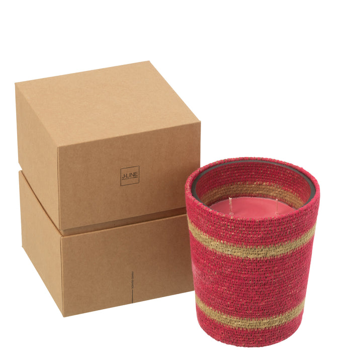 J-Line geurkaars Mand - roze - medium - 55U