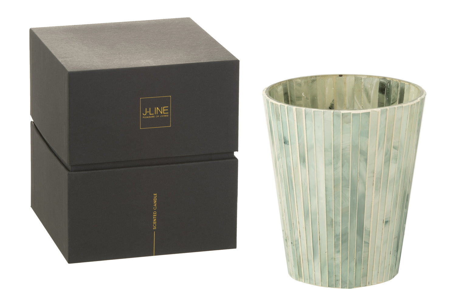 J-Line geurkaars Noa - Seaside Bliss - glas - lichtblauw - l