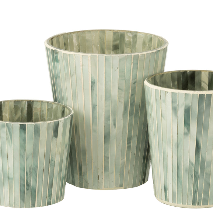 J-Line geurkaars Noa - Seaside Bliss - glas - lichtblauw - l