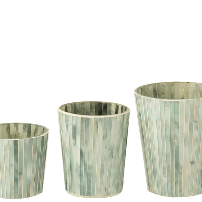 J-Line geurkaars Noa - Seaside Bliss - glas - lichtblauw - l