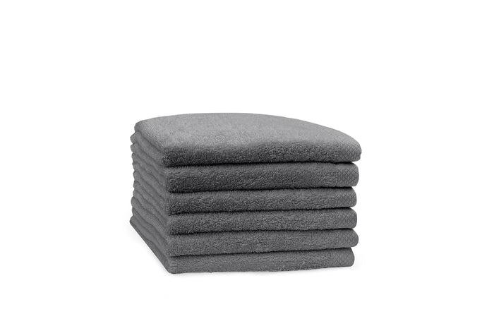 Eleganzzz Handdoek 100% Katoen 50x100cm - dark grey - Set van 6
