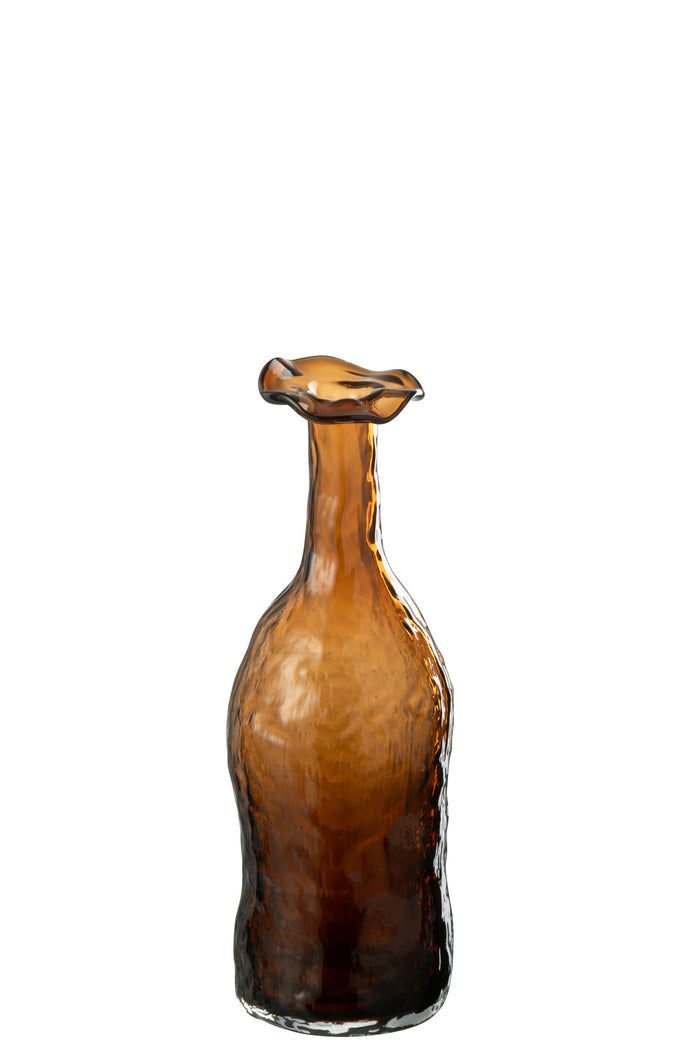 J-Line vaas Openbloeien - glas - bruin - small - 27 cm hoog