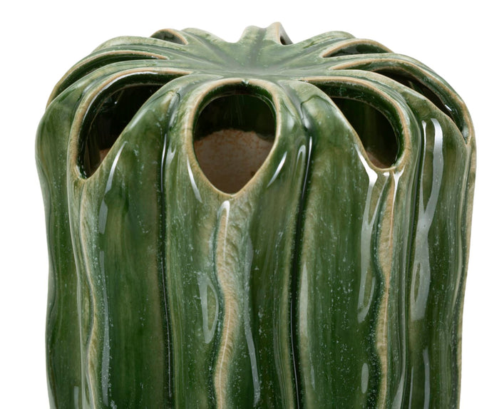 Groene keramische vaas, ø 12x31,5 cm