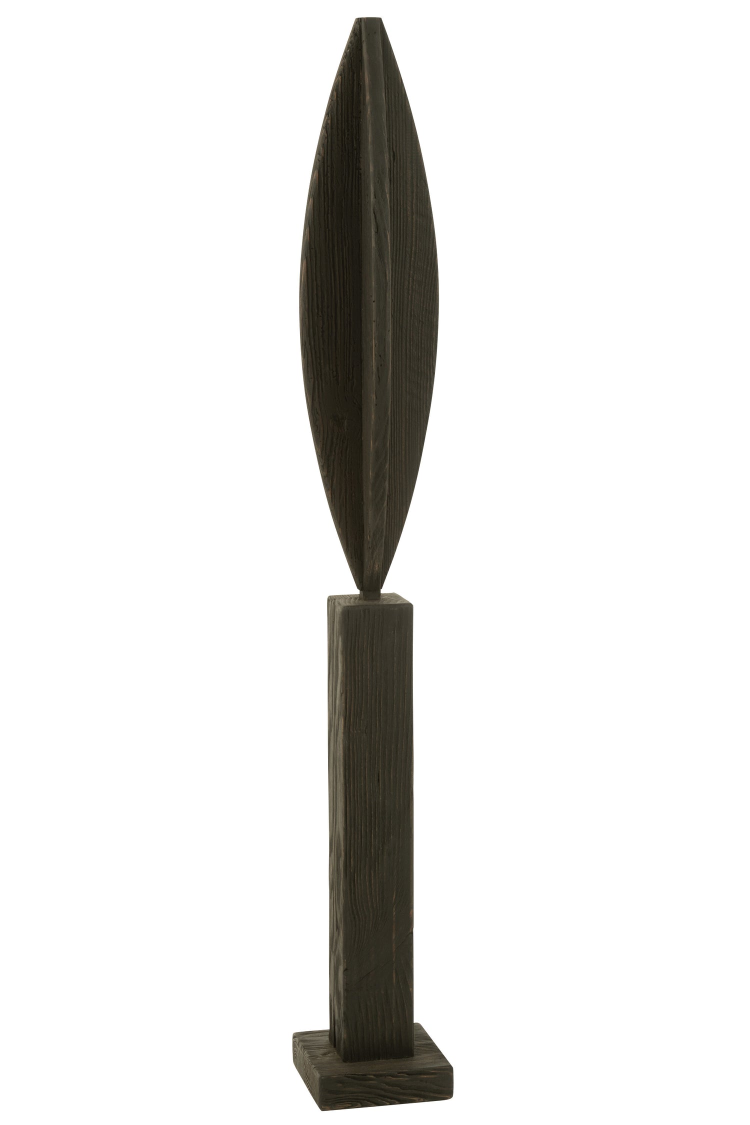 J-Line decoratie op voet Luke - dennenhout - zwart - large