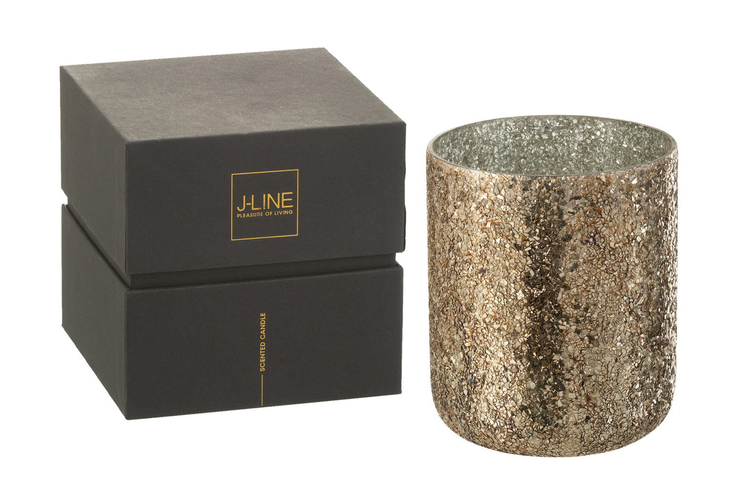 J-Line geurkaars Luxuria - Cookie Crunch - glas - brons - XL - 120U