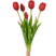 J-Line boeket Tulpen 7 stuks - kunststof - rood - medium