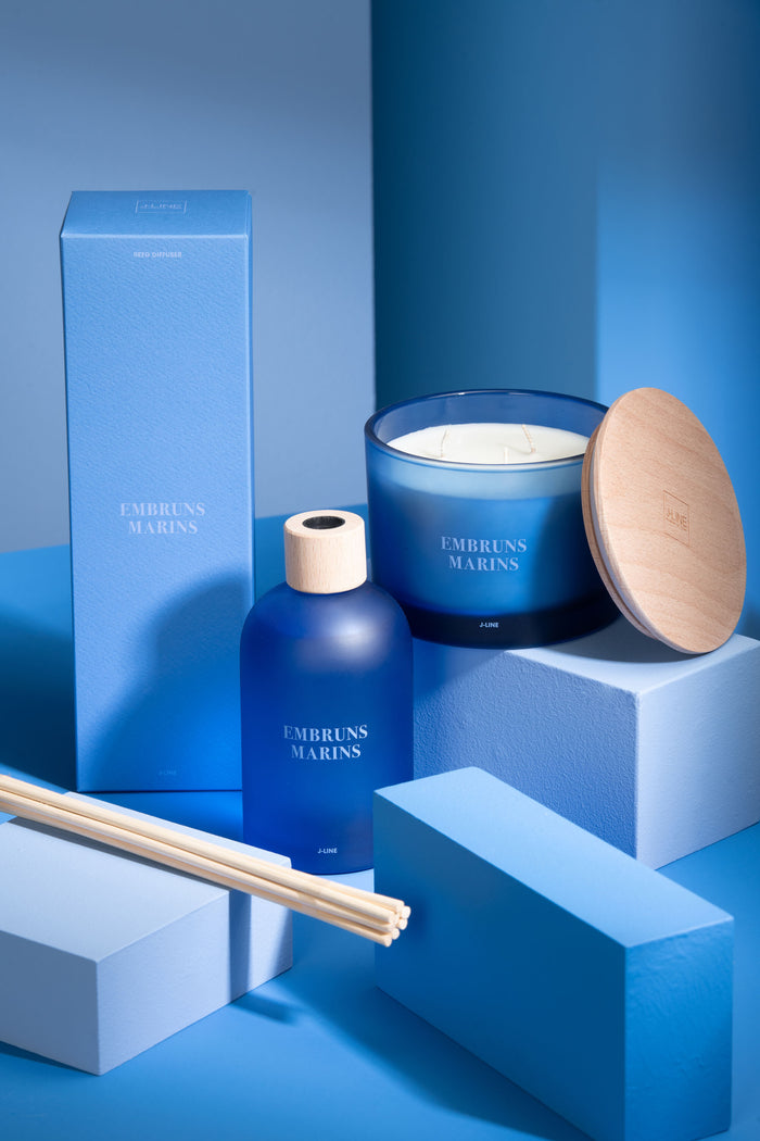 J-Line geurolie Accords Essentiels - Embruns Marins - blauw - 250 ml