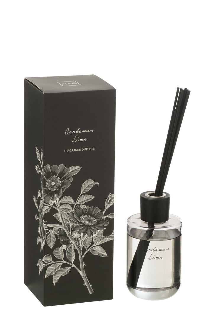 J-Line geurolie Walk in the Woods - Kardemom Limoen - zwart - 180 ml