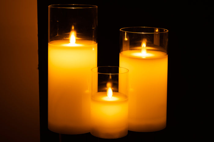 J-Line lamp Blinkend - glas - transparant - large - LED lichtjes