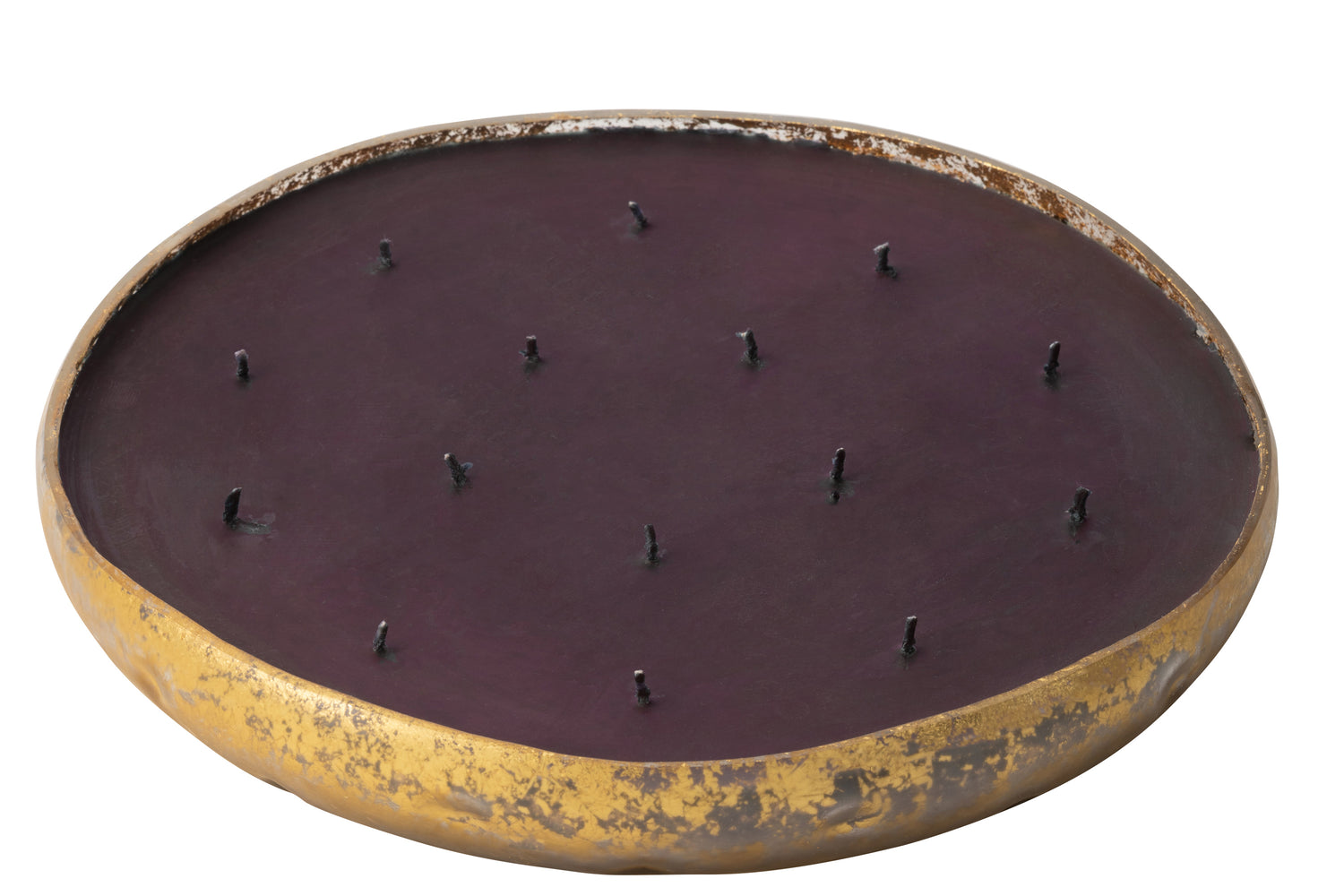 J-Line geurkaars M-Chic - Oud & Amber - glas - goud|zwart -