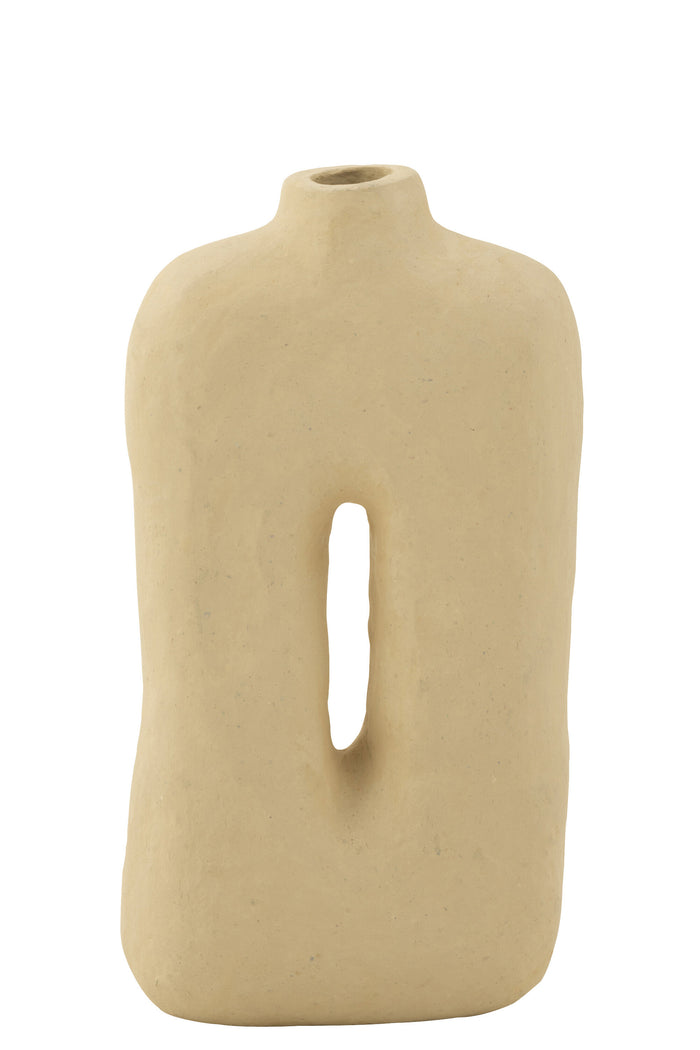 J-Line vaas Square - papier maché - naturel - 50 cm hoog