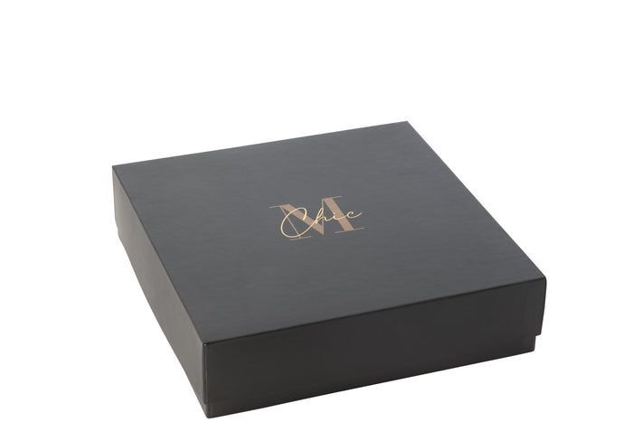 J-Line geurkaars M-Chic - Oud & Amber - glas - goud|zwart -