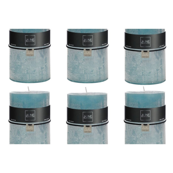 J-Line cilinderkaars - blauw - extra large - 120U - 6 stuks