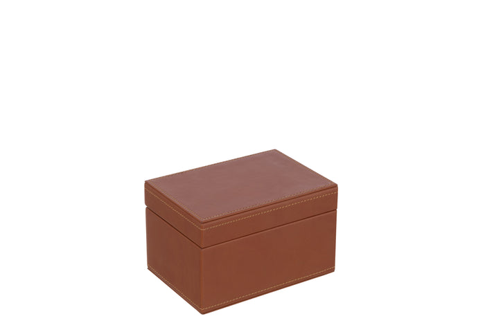 J-Line doos kaartspel - kunstleder - cognac