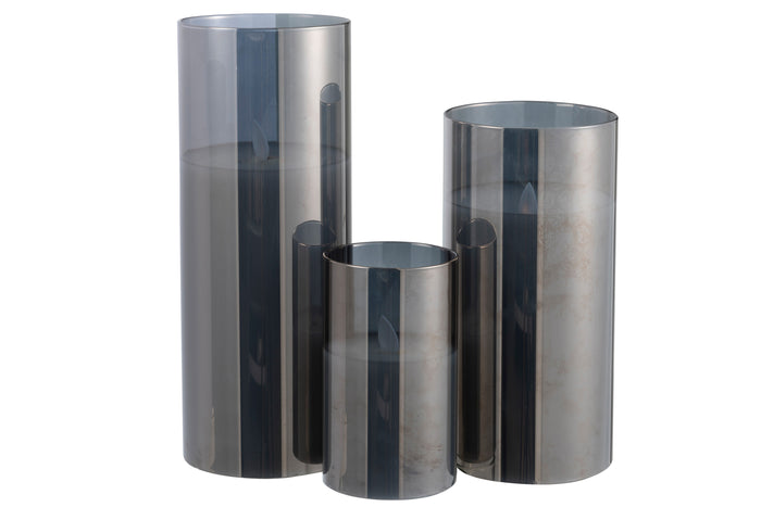 J-Line lamp Blinkend - glas - grijs - large - LED lichtjes