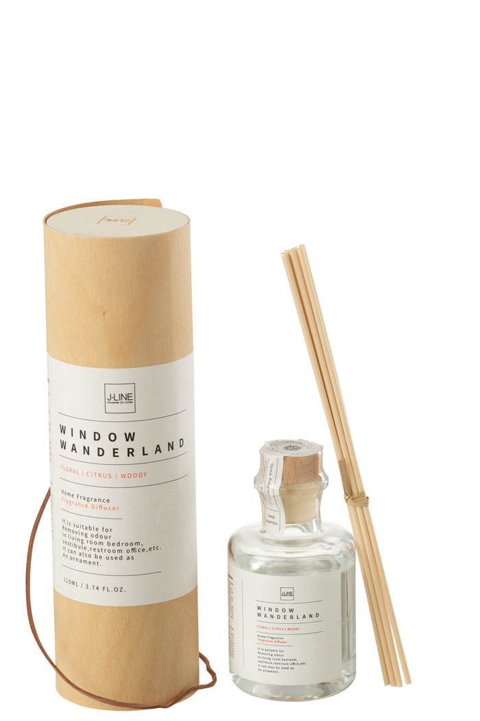 J-Line geurolie + stokjes - Window Wanderland - transparant - small