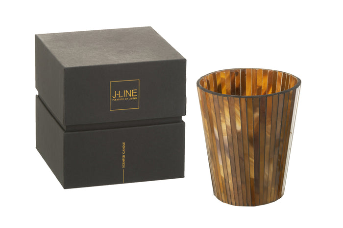 J-Line geurkaars Noa - Zesty Sunburst - glas - oker - large - 60U