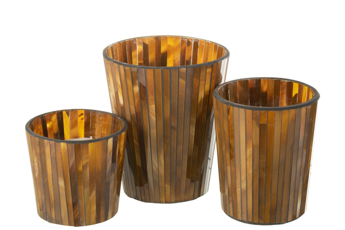 J-Line geurkaars Noa - Zesty Sunburst - glas - oker - large - 60U