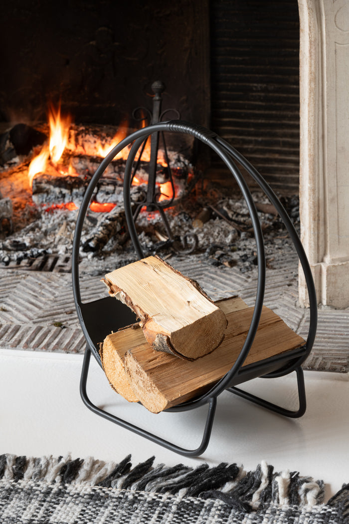 J-Line houder Brandhout Mark - metaal - zwart - large