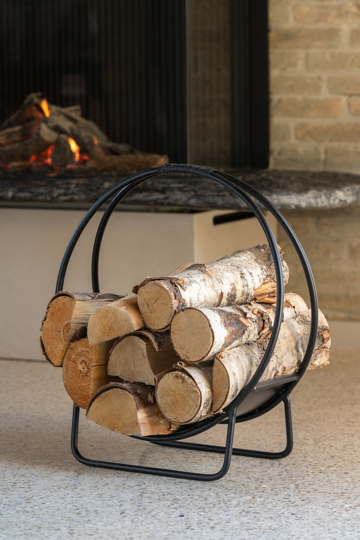 J-Line houder Brandhout Mark - metaal - zwart - large