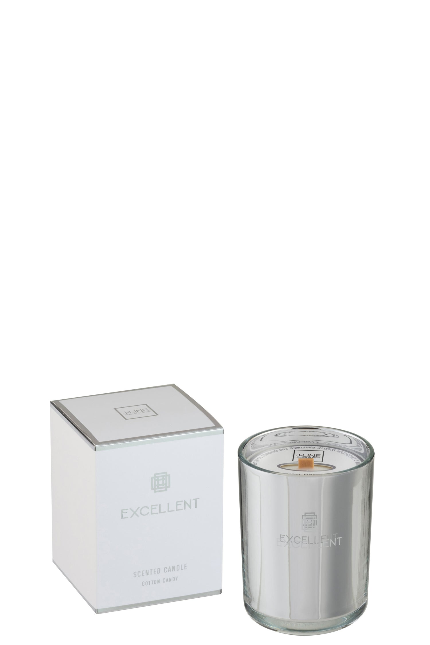 J-Line geurkaars Excellent - Cotton Candy - zilver - small - 50U