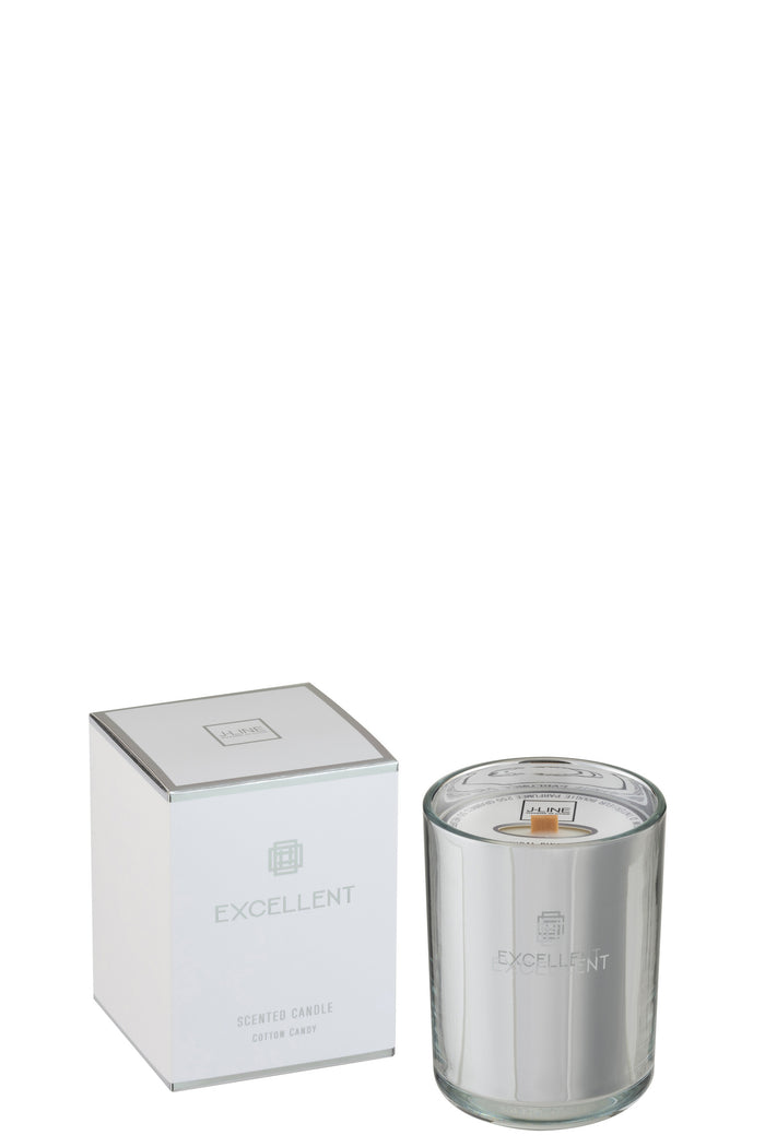 J-Line geurkaars Excellent - Cotton Candy - zilver - small - 50U