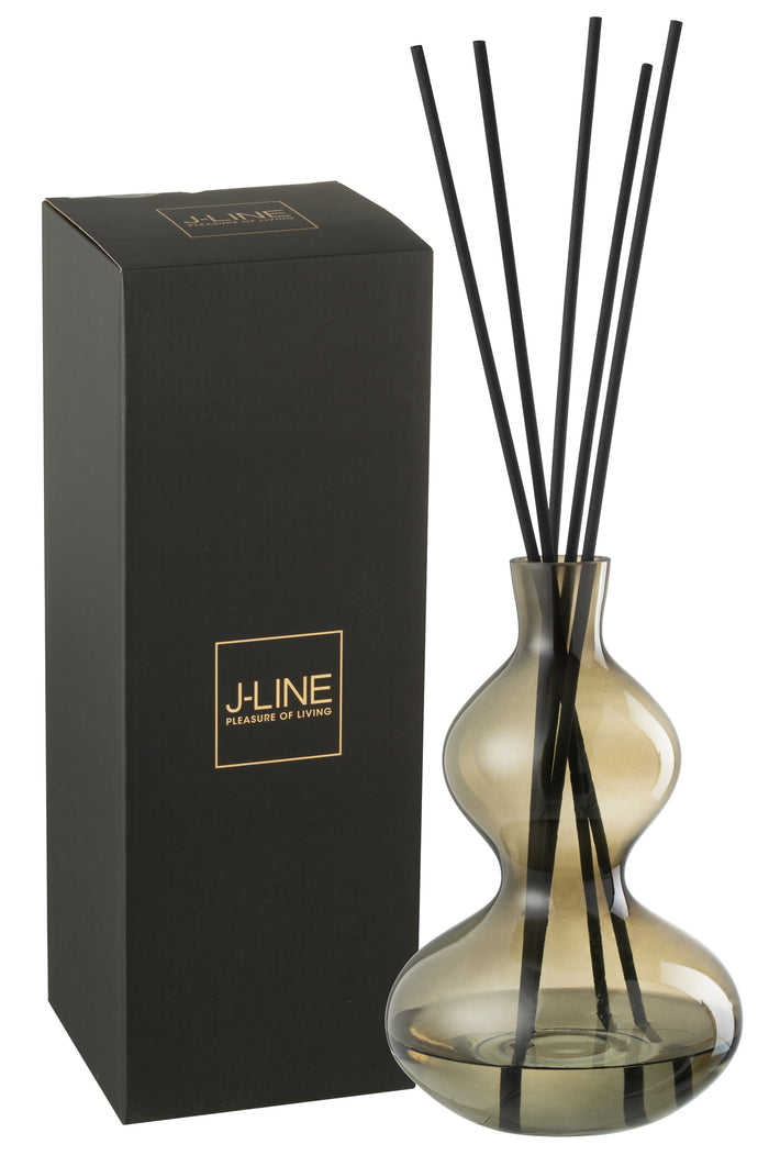 J-Line geurolie + stokjes Olive & Frank Incense - glas - gro