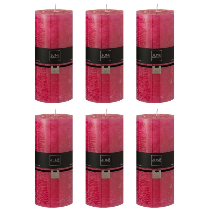 J-Line cilinderkaars - fuchsia - XXL - 150U - 6 stuks