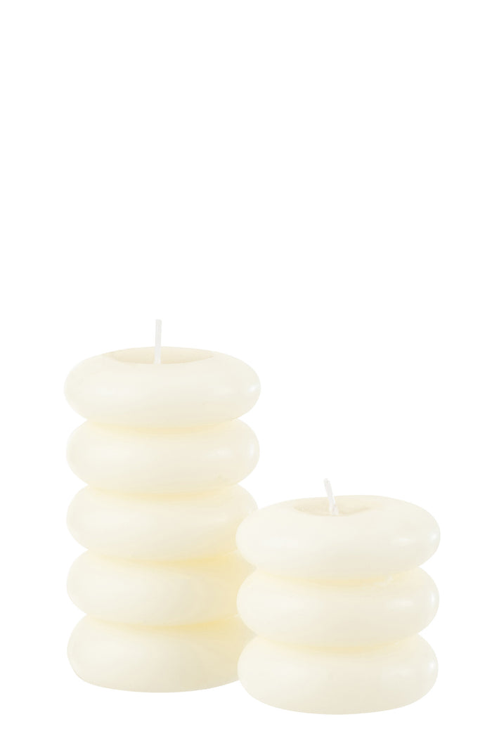 J-Line kaars Macaron - wit - large - 10U