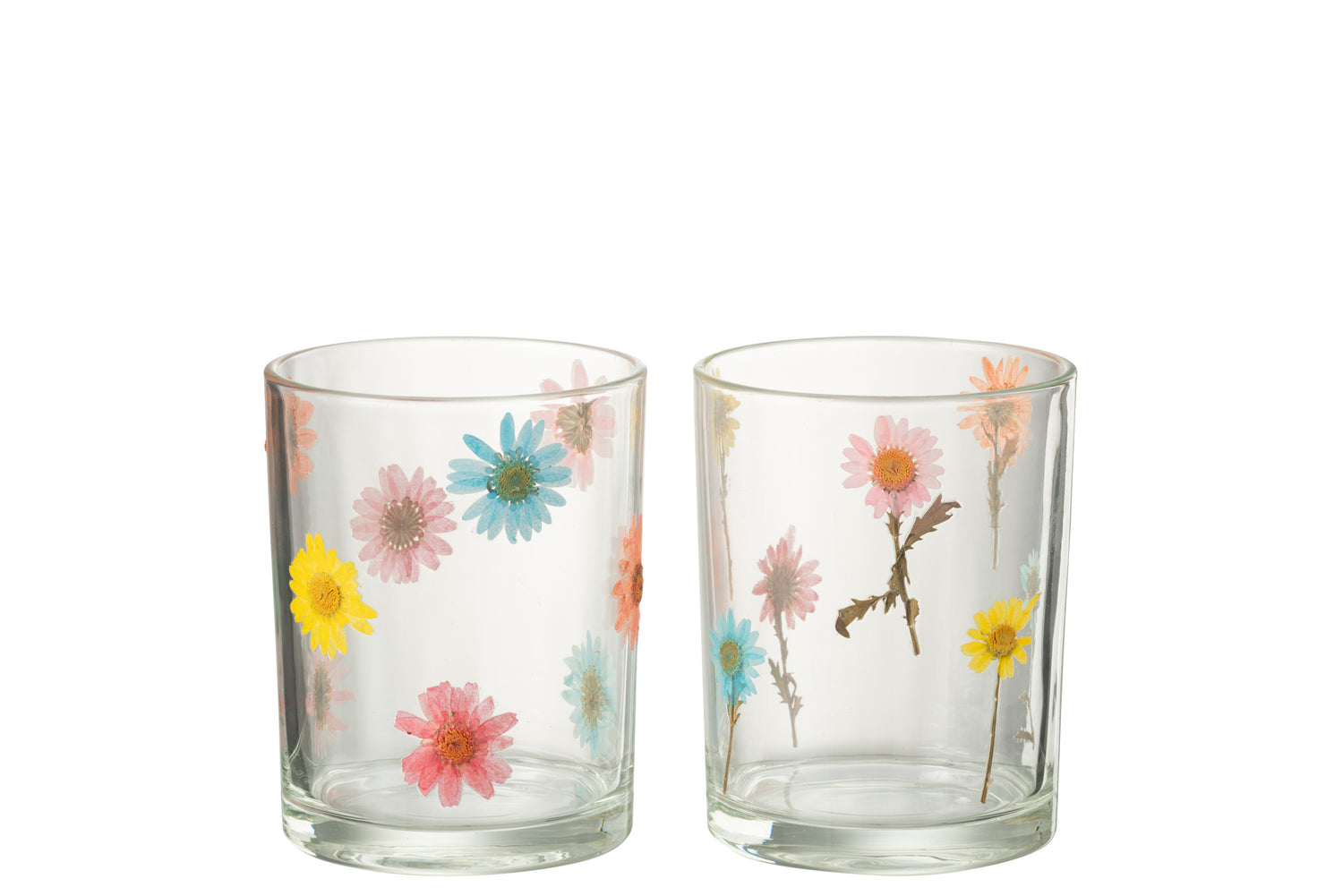 J-Line windlicht Posy  - glas - transparant|mix - large - 2