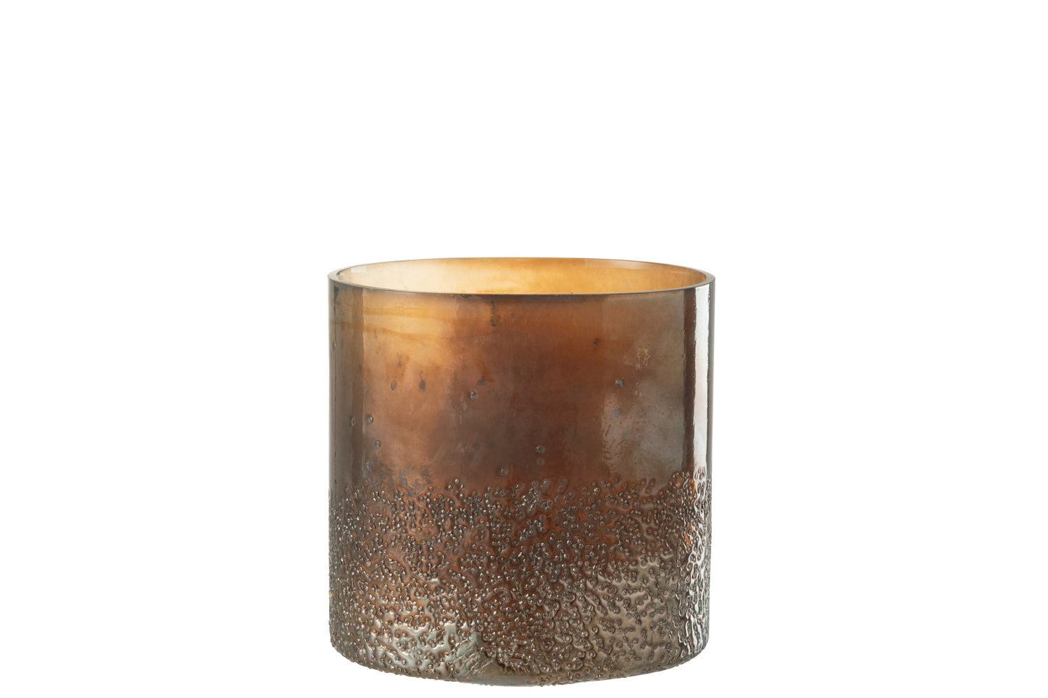 J-Line windlicht - glas - bruin - large