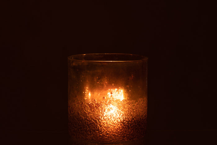 J-Line windlicht - glas - bruin - large