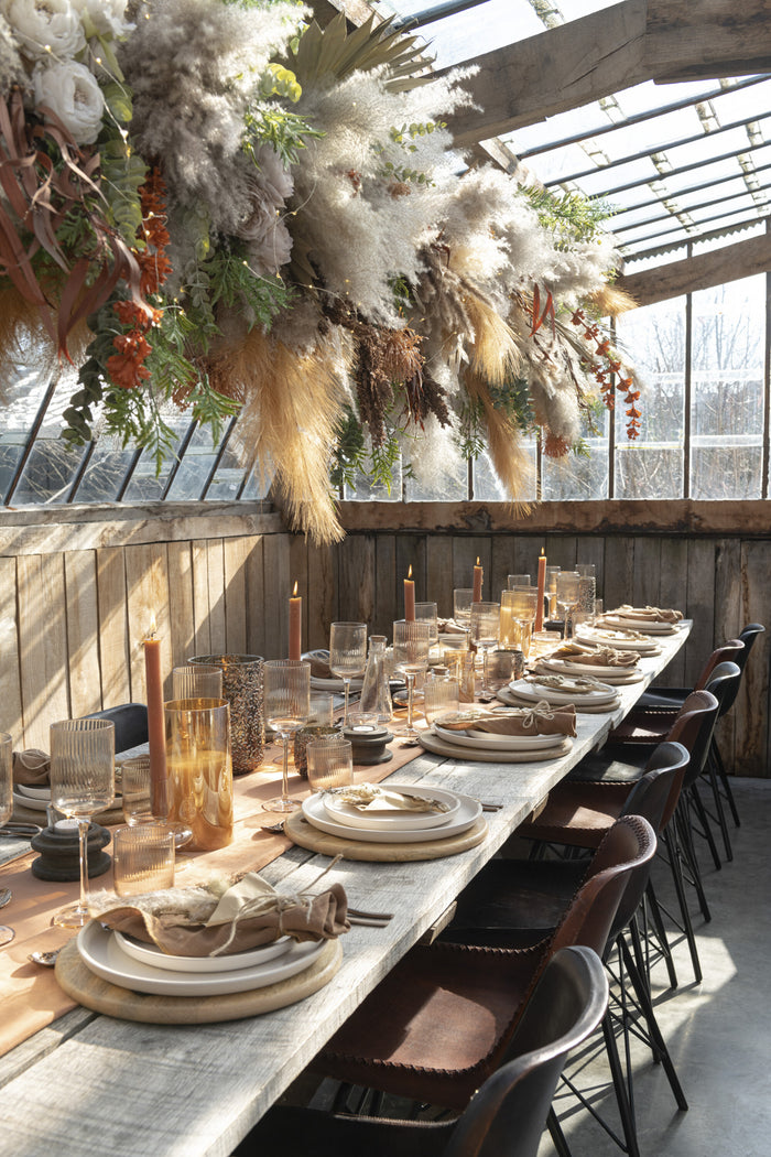 J-Line lamp Blinkend - glas - goud - medium - LED lichtjes