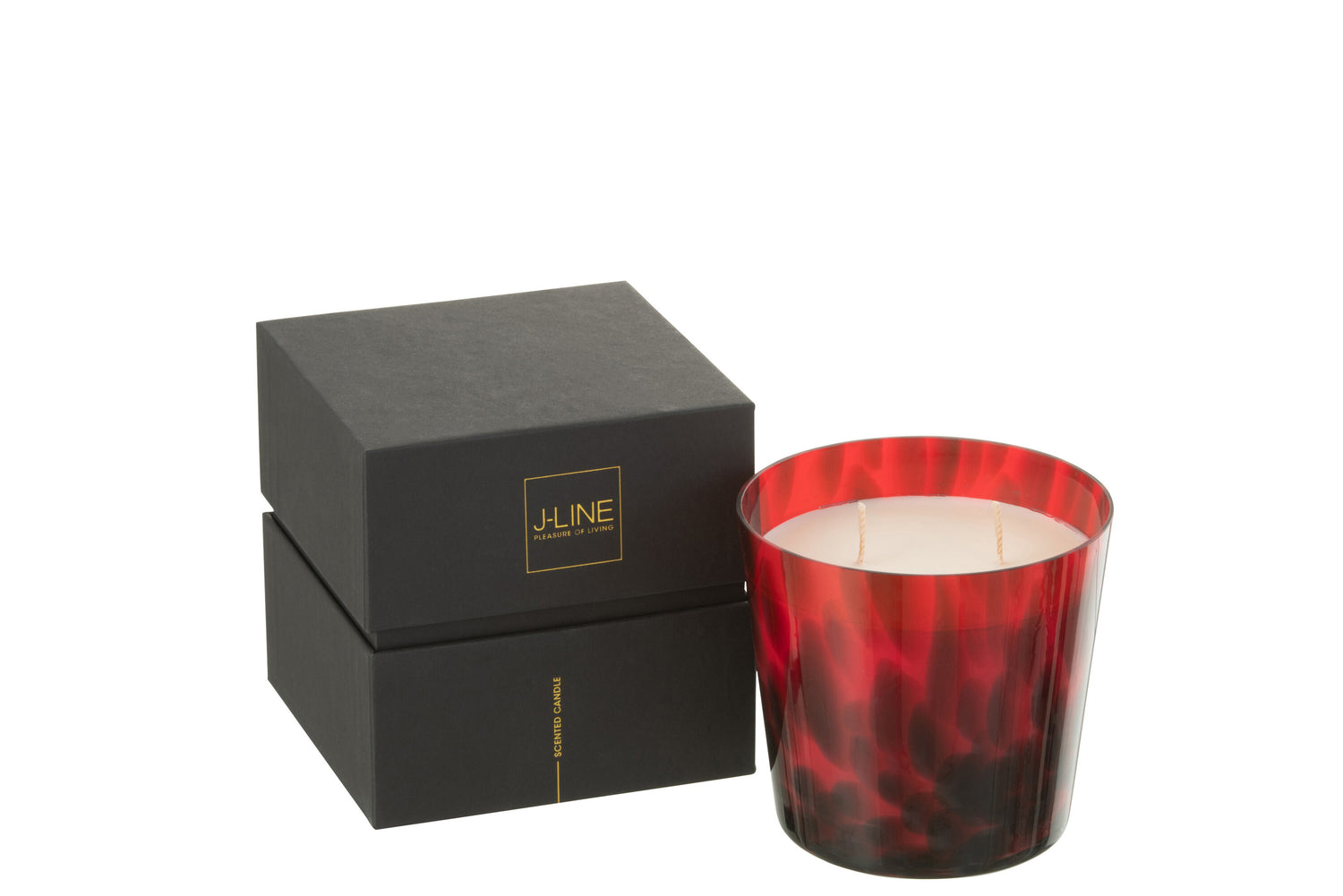 J-Line geurkaars Noa - Sandalwood - glas - rood - small - 50U