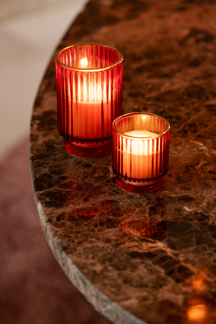 J-Line geurkaars Olive & Frank Incense - was - rood - small - 19U