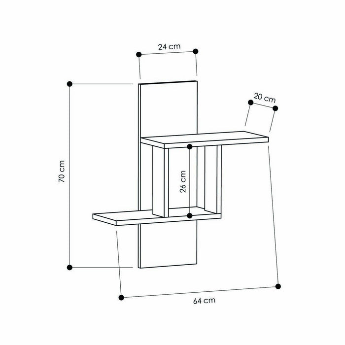 Calicosy - MILL Wandplank met 2 legplanken - H70 cm