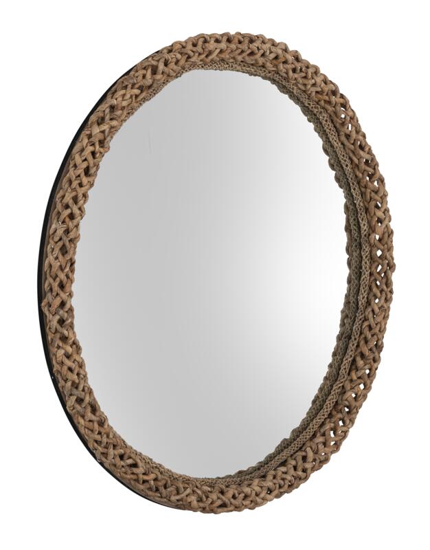 MUST Living Mirror Puerto Rico,Ø80 cm, abaca