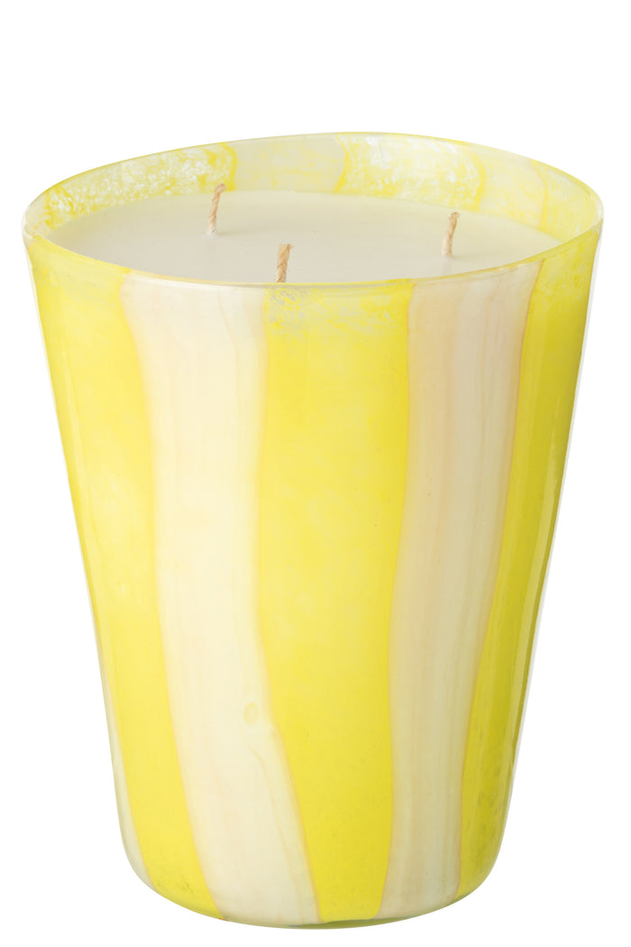 J-Line geurkaars Noa Strepen - geel - large - 95U