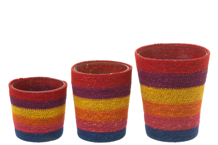 J-Line geurkaars mand - beige|mix - large - 75U