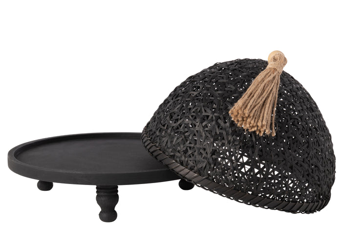 J-Line vliegenkap - sparhout - zwart