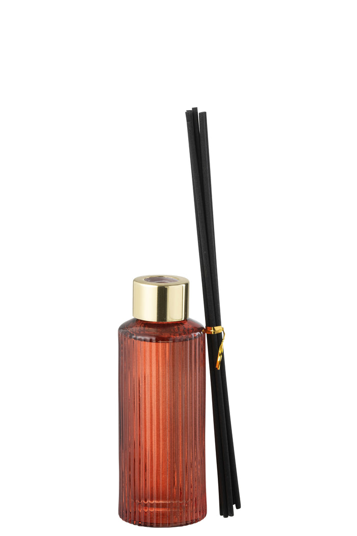 J-Line geurolie olive & frank Incense - glas - rood - small