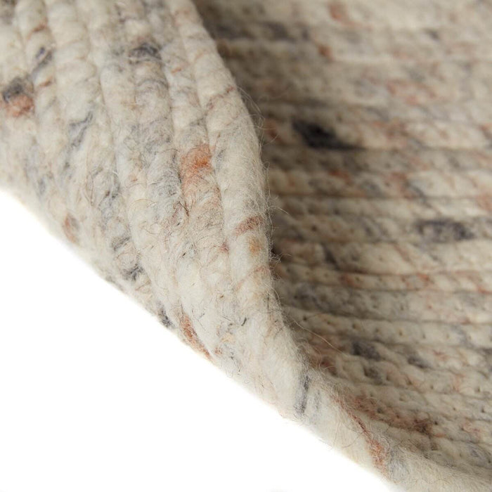 Interieur05 Rond wollen vloerkleed Gapo beige|wit gemeleerd